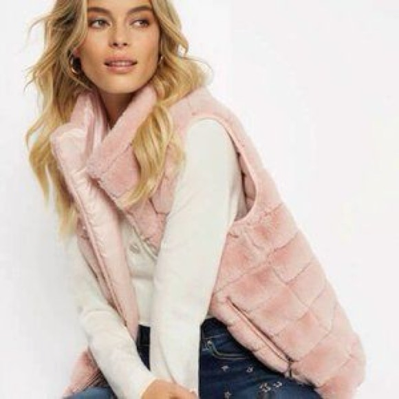 Echo Jackets & Blazers - ECHO Pink with Envy Faux Fur Cold Weather Vest Coat